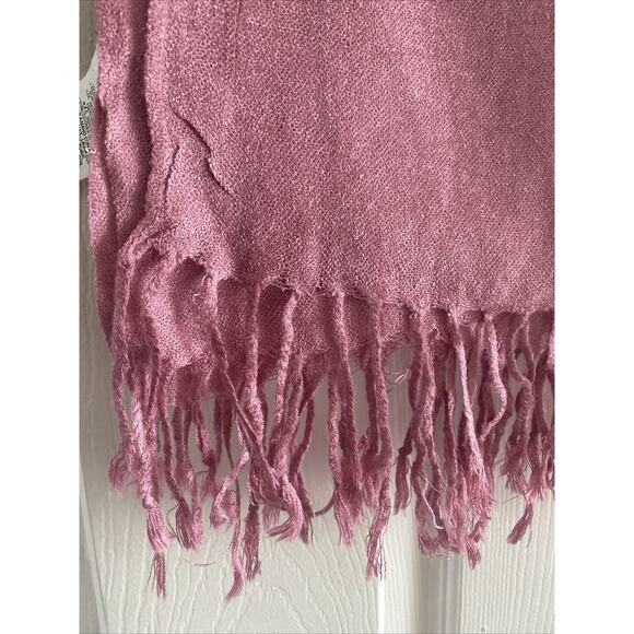 Pink Embroidered Scarf Feminine Fairy Cottage Boho‎ Pashmina - Picture 4 of 8